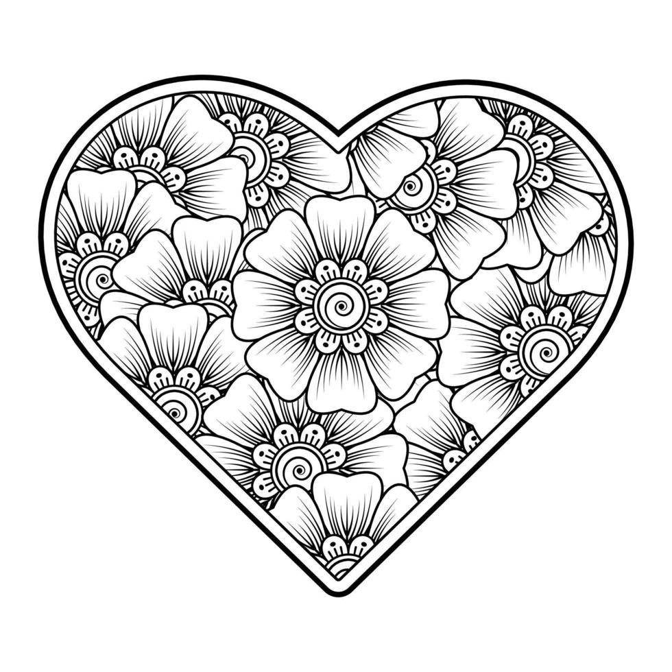 Flowers in black and white. Doodle art for coloring book vector