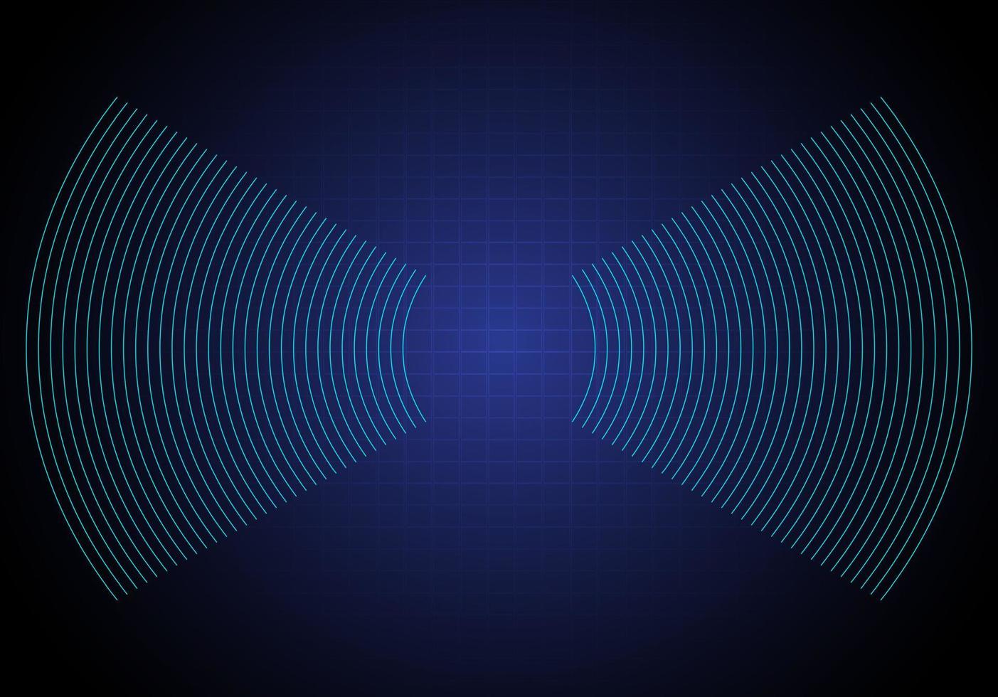 Sound waves oscillating dark light vector