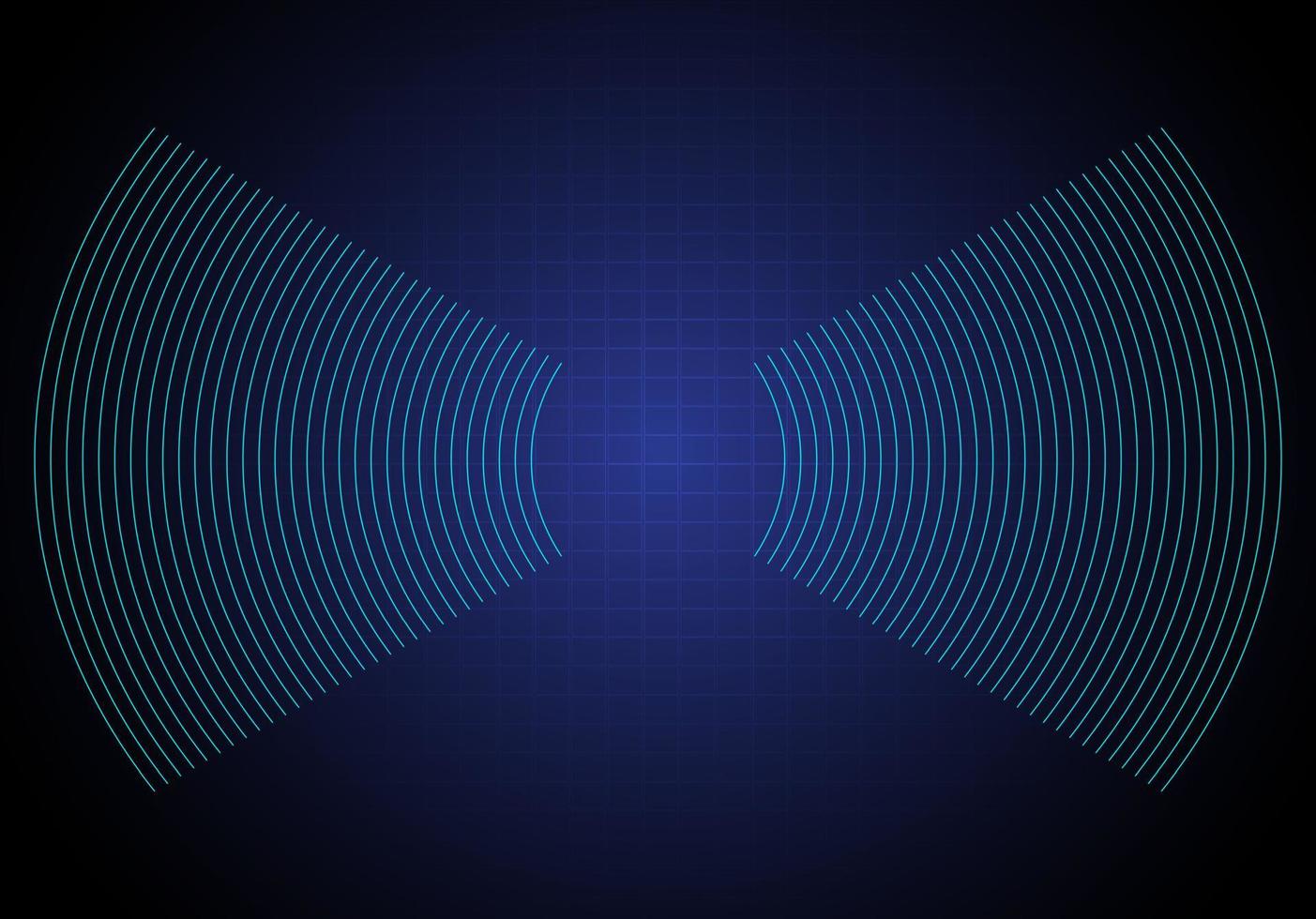 Sound waves oscillating dark light vector