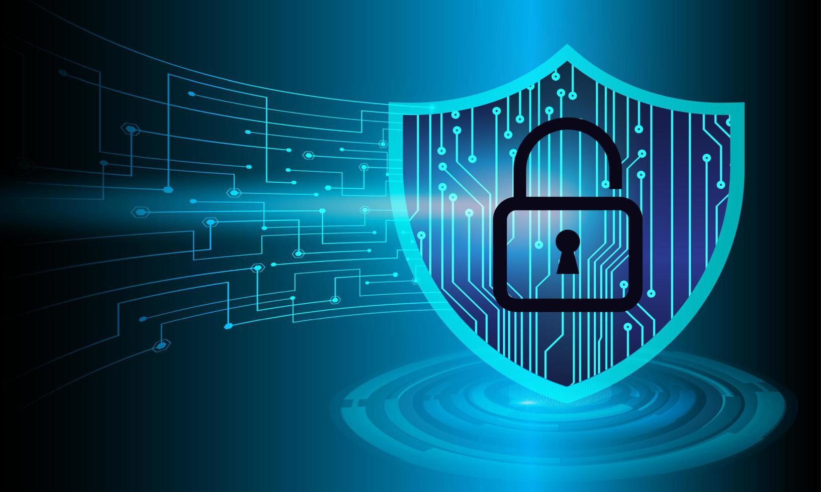 Closed Padlock on digital background, cyber security vector