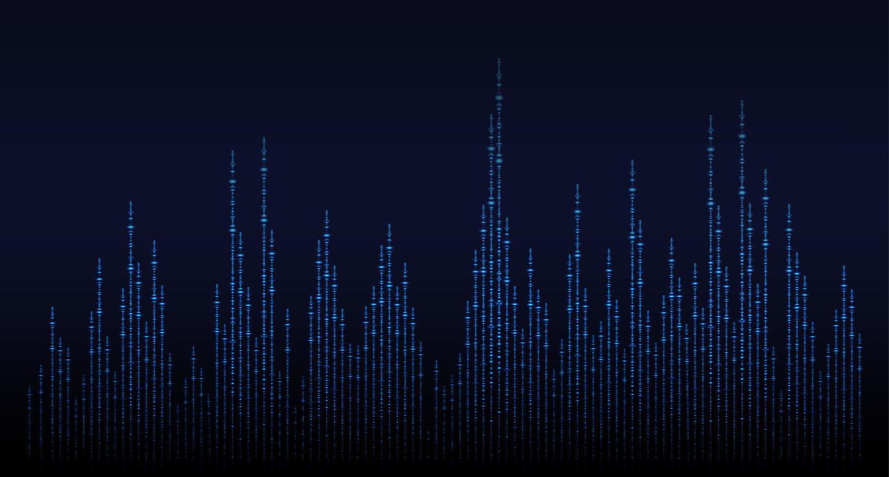 ondas de sonido oscilando luz oscura vector