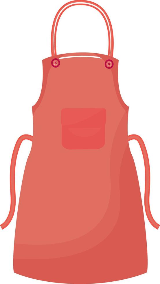 Red apron for cooking semi flat color vector object