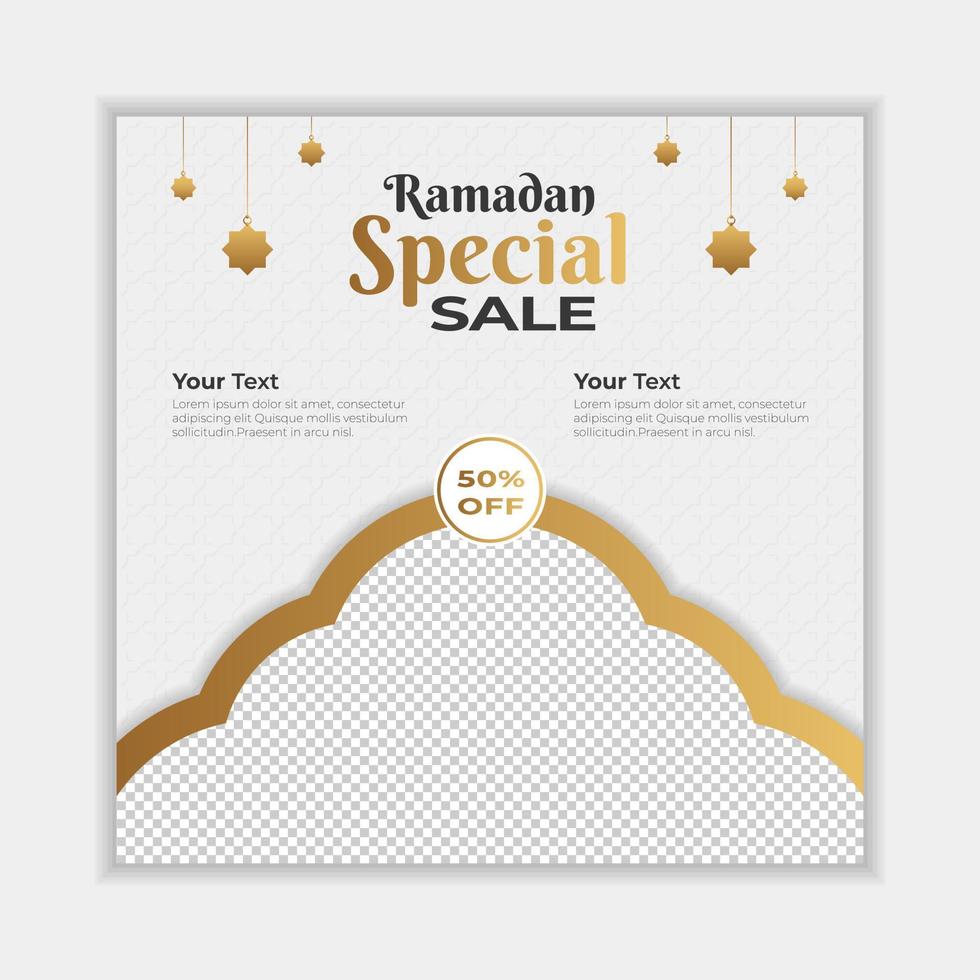 Ramadan sale social media post template vector