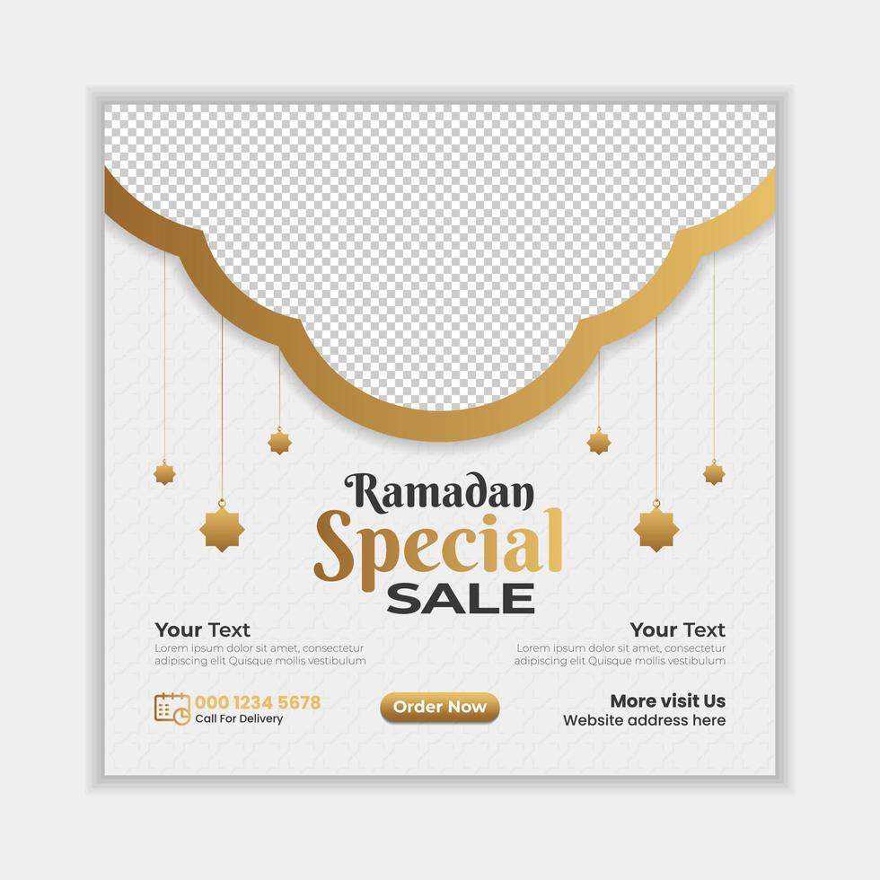 Ramadan sale social media post template vector