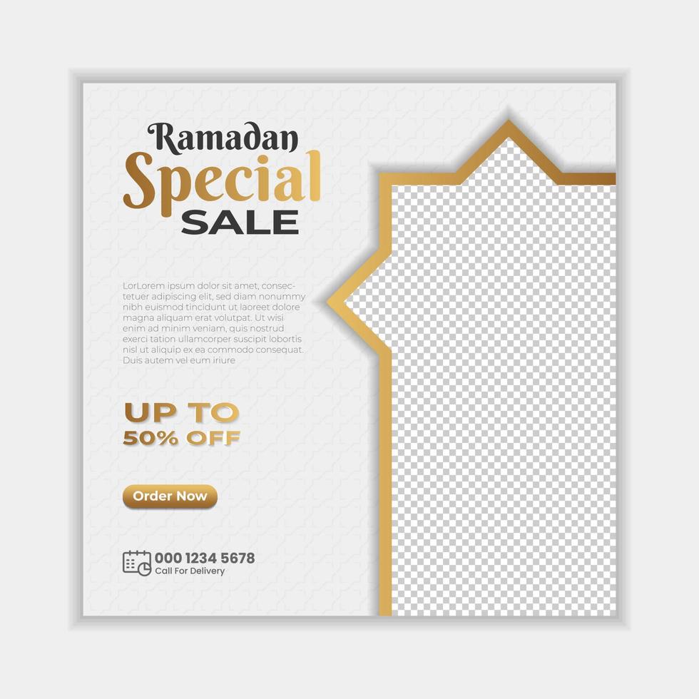 Ramadan sale social media post template vector