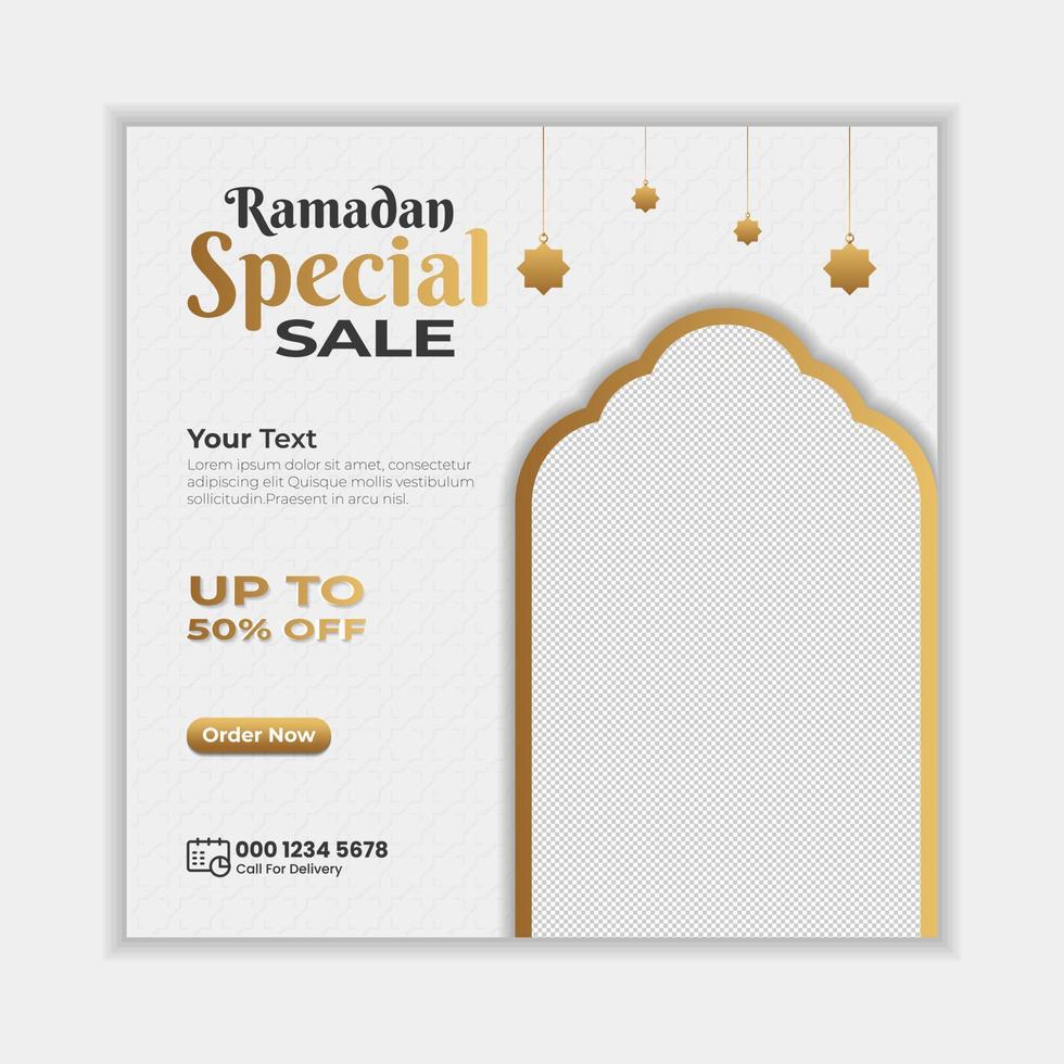 Ramadan sale social media post template vector
