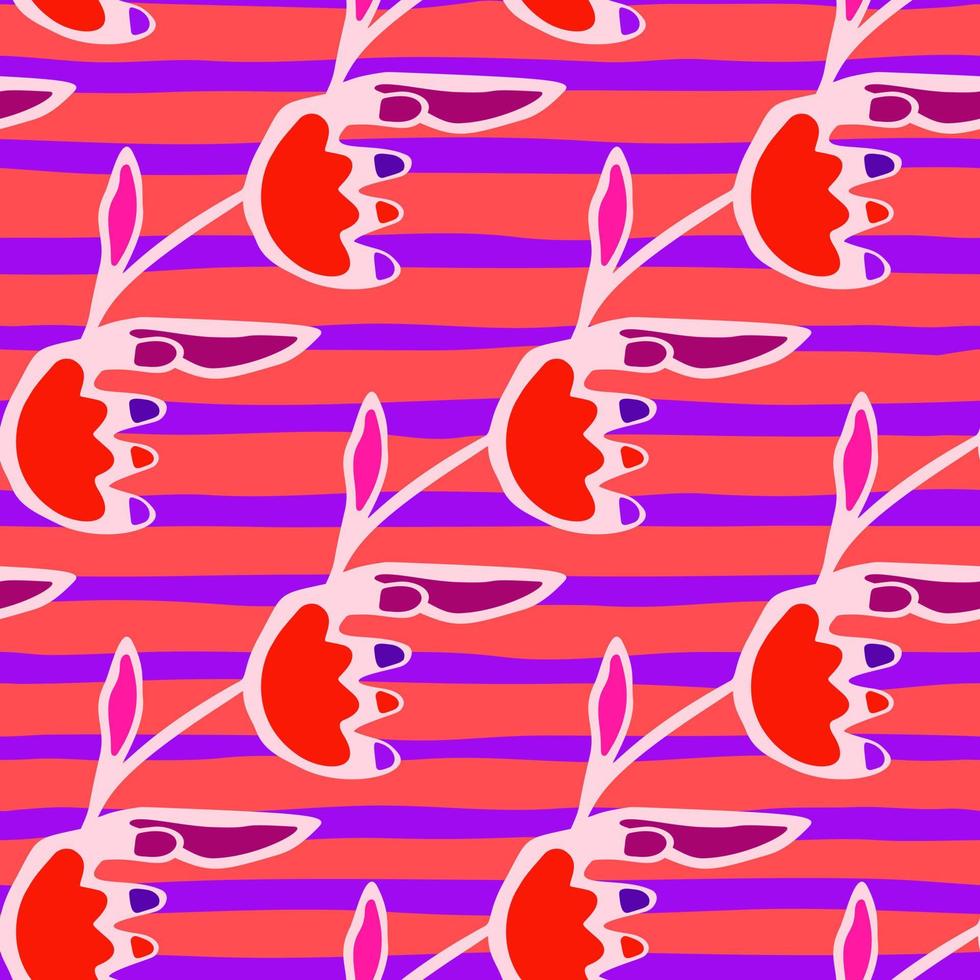 Hand drawn flower seamless pattern. Unusual floral wallpaper. vector