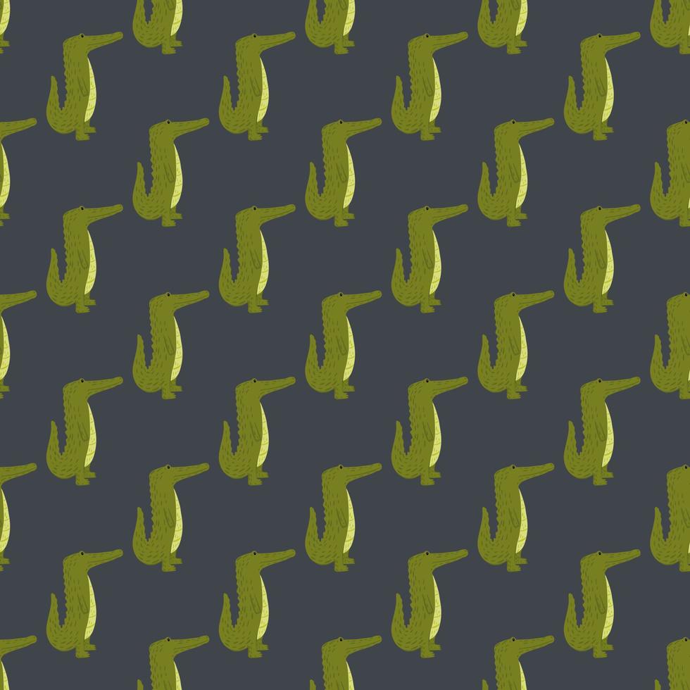 Cute crocodile seamless pattern. Background with funny alligator in doodle style for fabric. vector