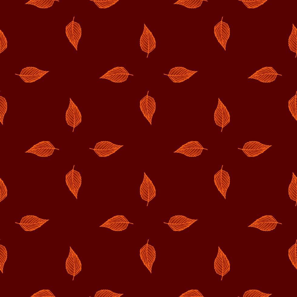 Seamless pattern engraved tree leaves. Vintage background botanical with foliage in hand drawn style. vector