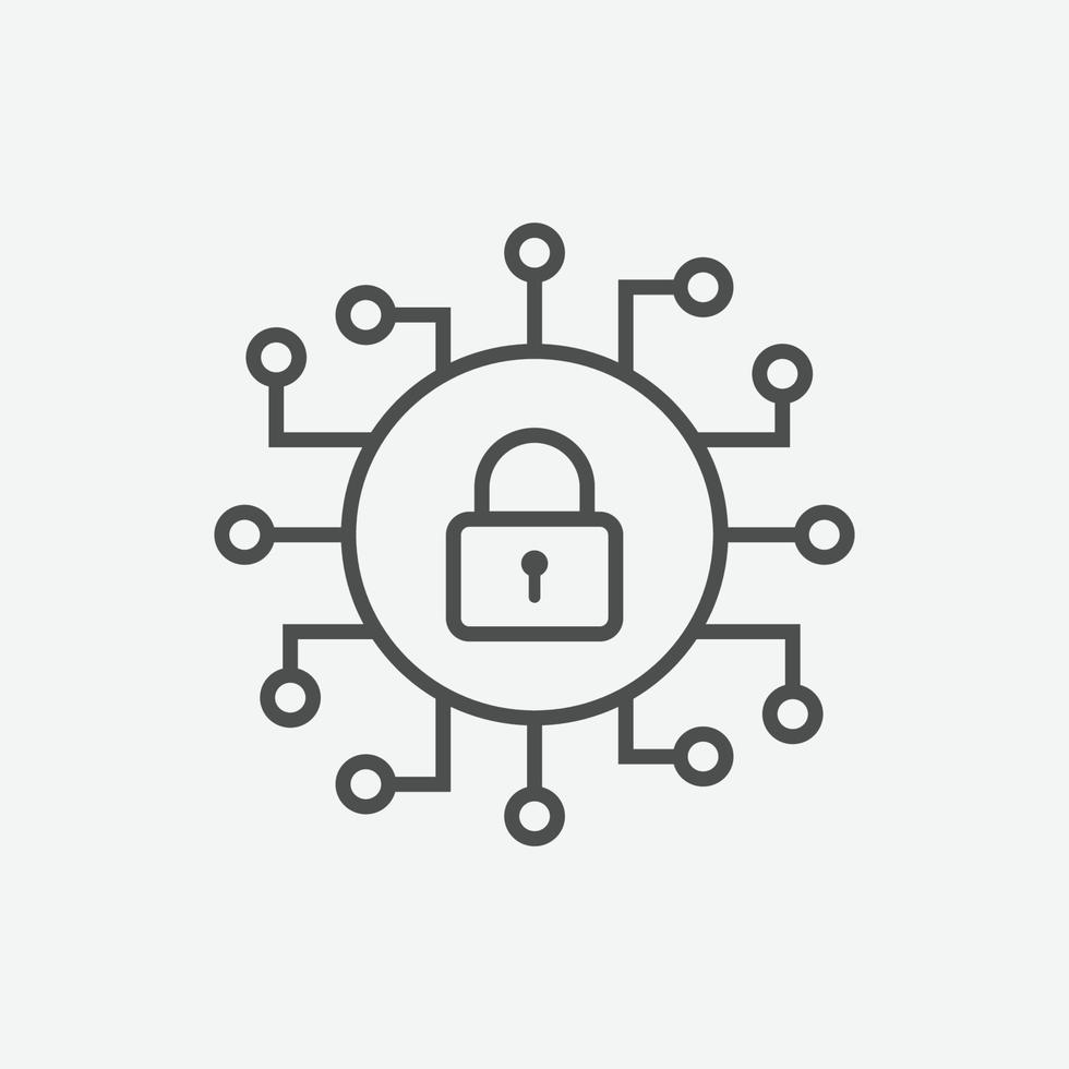 Cyber security icon vector. Security symbol. Artificial Intelligence Keyhole icon vector. vector