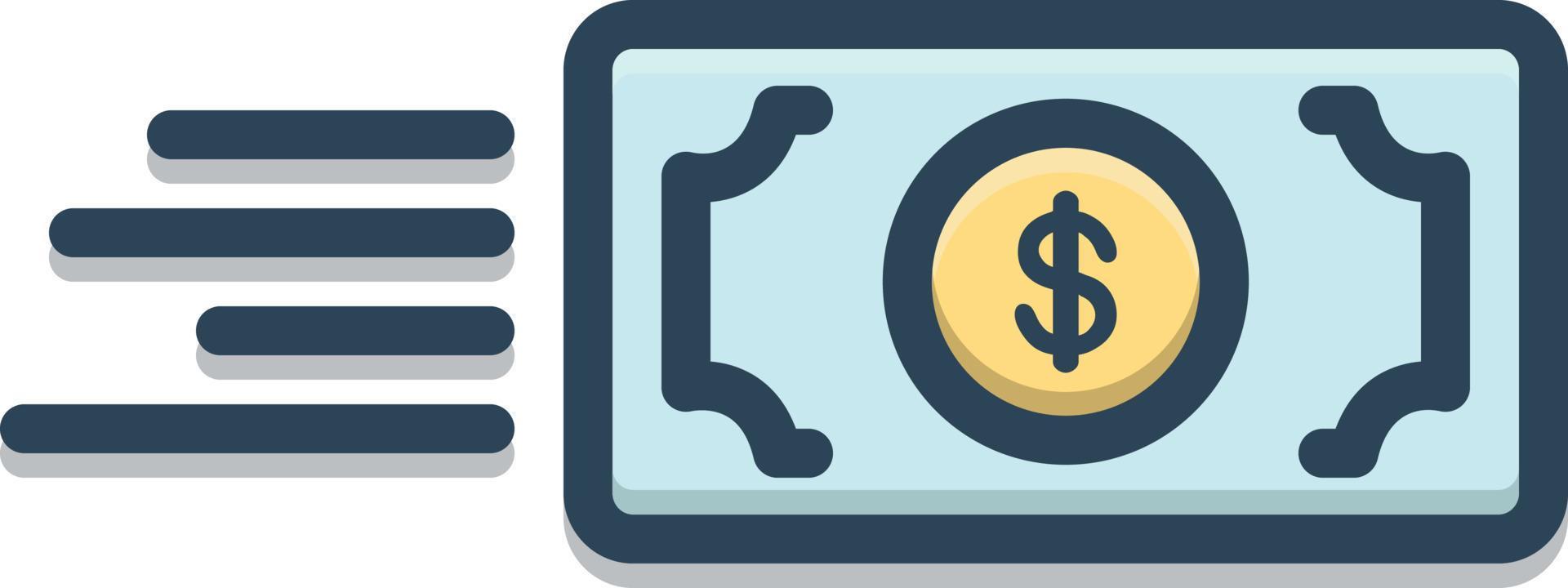 icono colorido por dinero vector