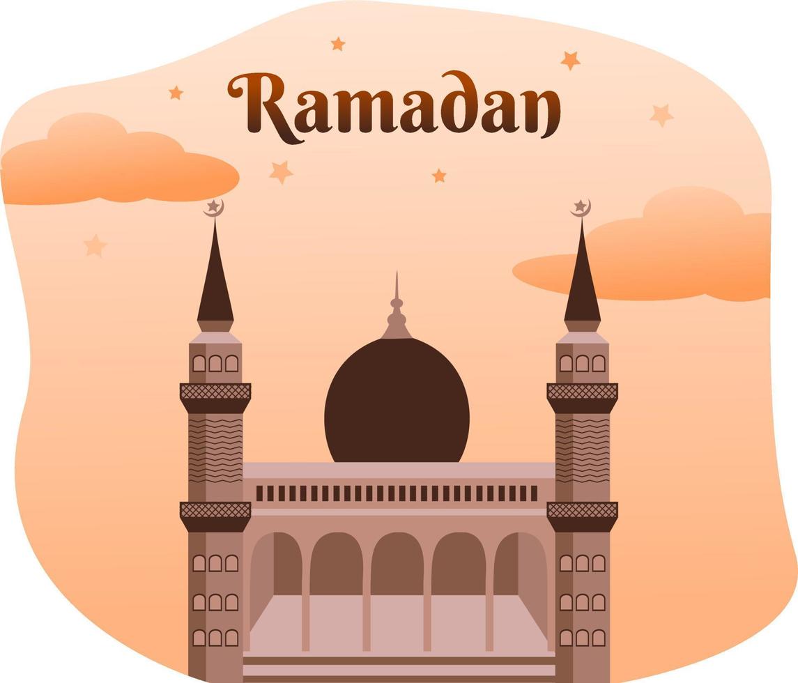 saludo ramadán. vector de mezquita. mezquita musulmana.