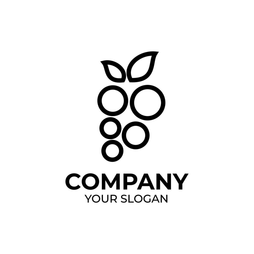 diseño de logotipo de fruta de uva vector