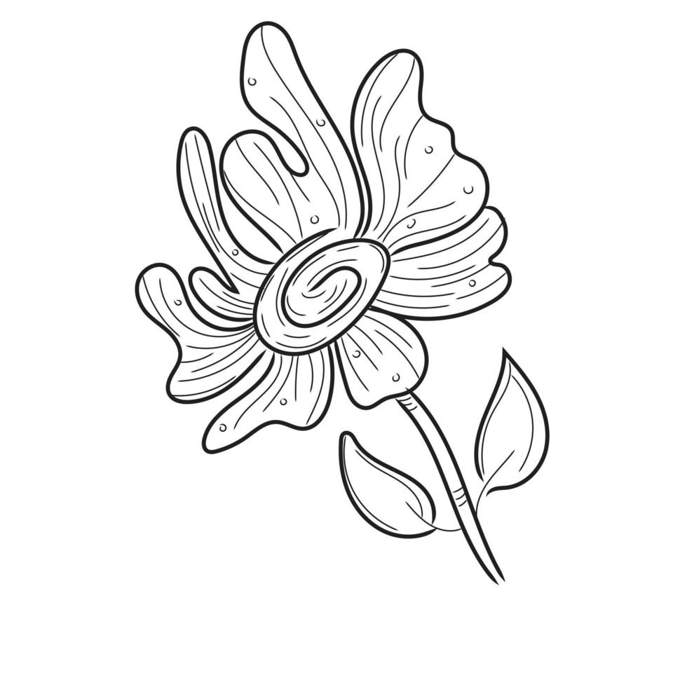 line art flower for aesthetic design wedding invitation vector