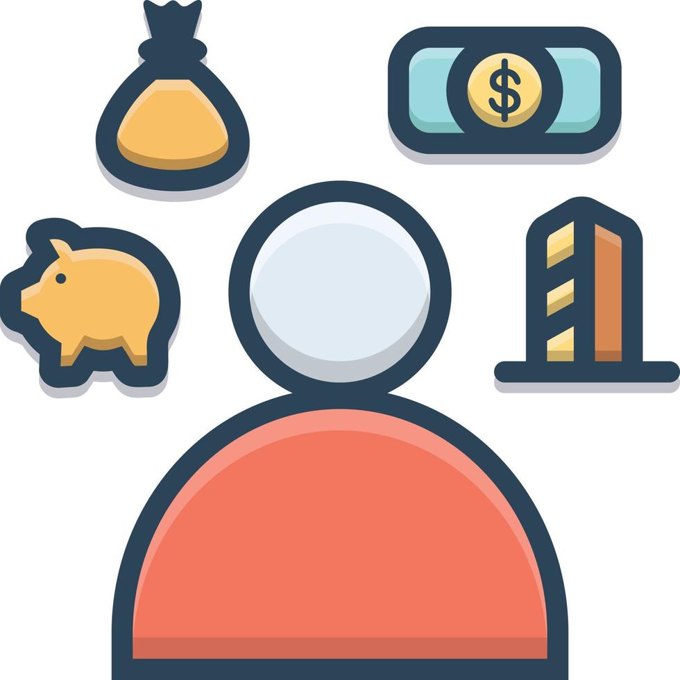 Colorful icon for personal vector