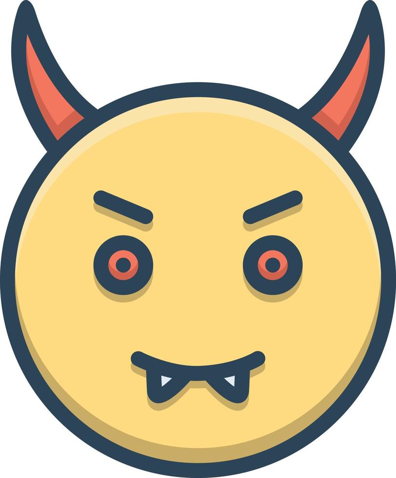 Colorful icon for devil vector