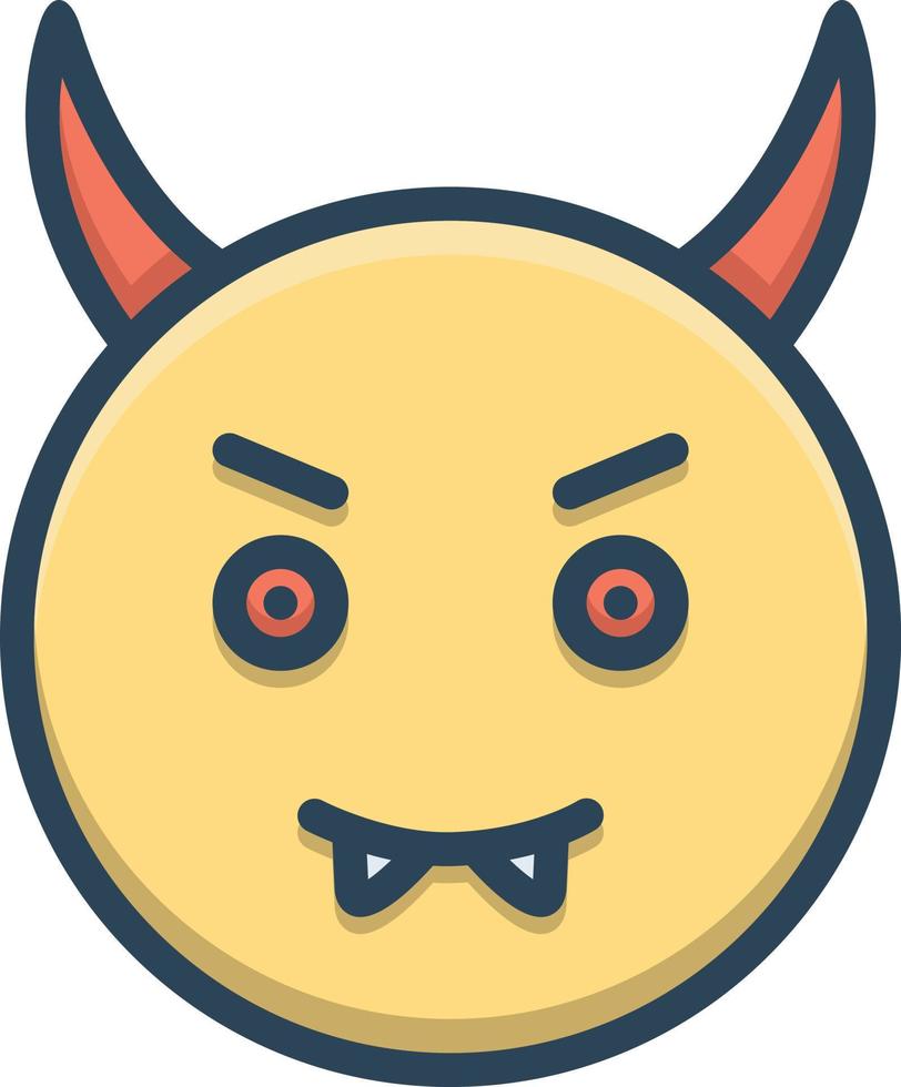 Colorful icon for devil vector