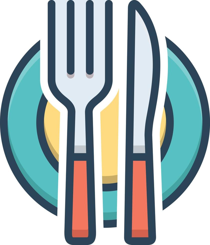 Colorful icon for cutlery vector