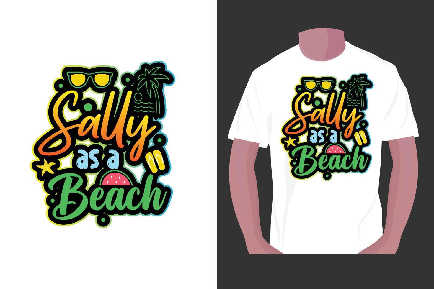 Summer typography t-shirt design, summer t-shirt design. vector