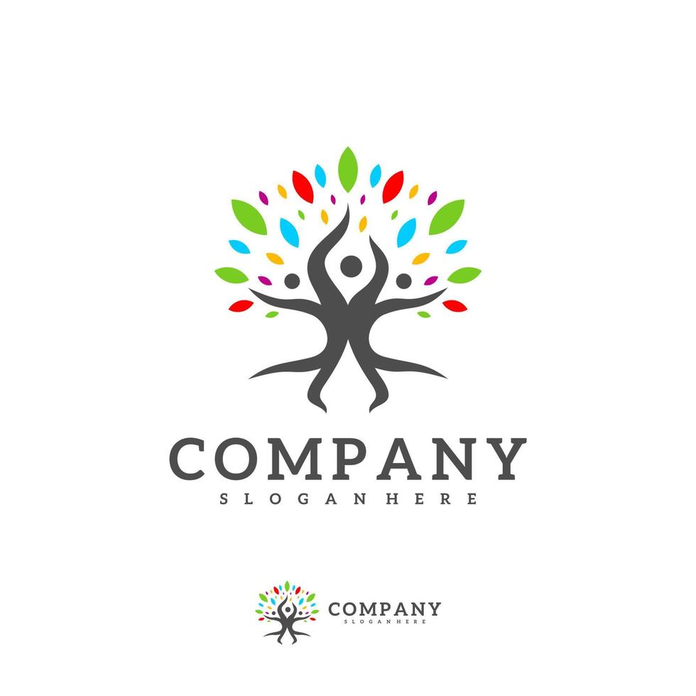 People Tree logo vector template, Creative Tree logo design concepts