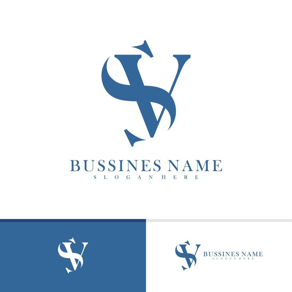 Initial S V logo design vector template, Creative S V logo design concepts