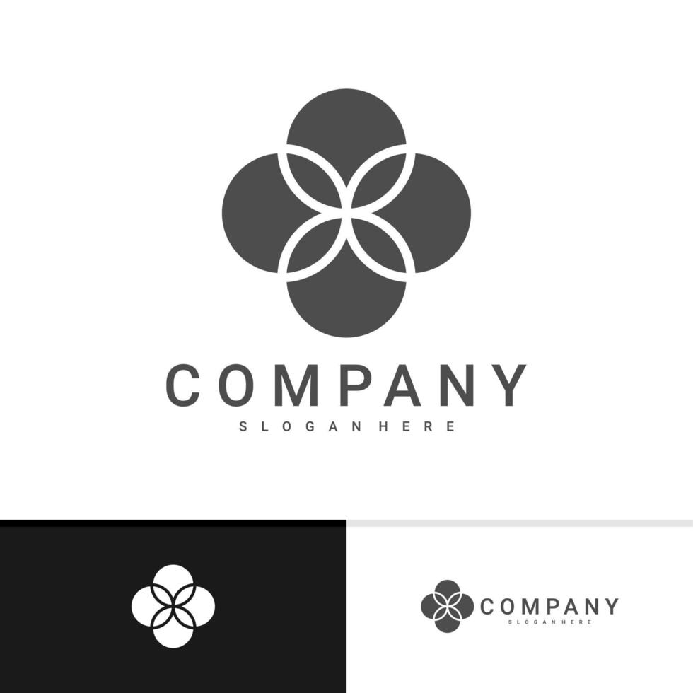 Luxury flower vector logotype. Linear universal leaf floral logo ...