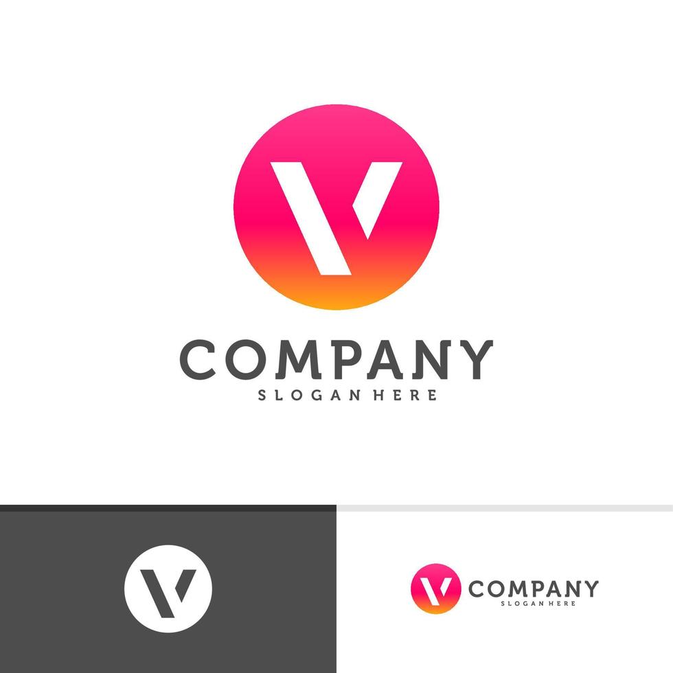 plantilla vectorial inicial del logotipo vo, conceptos creativos de diseño del logotipo vo vector