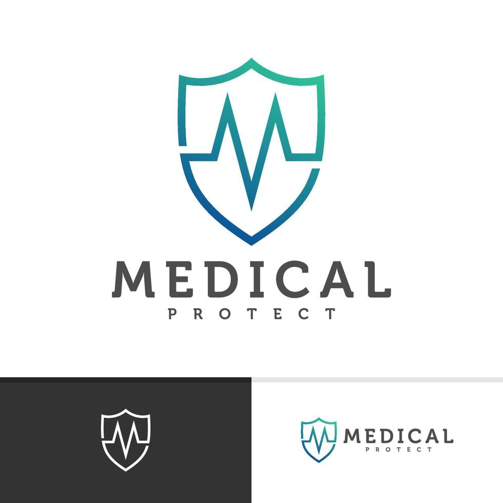 Shield Pulse logo vector template, Creative Pulse logo design concepts