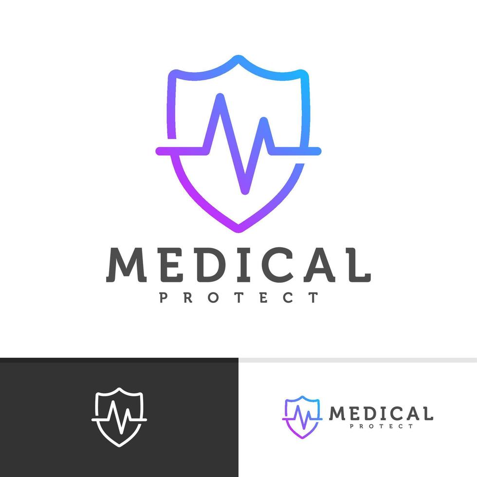 Shield Pulse logo vector template, Creative Pulse logo design concepts