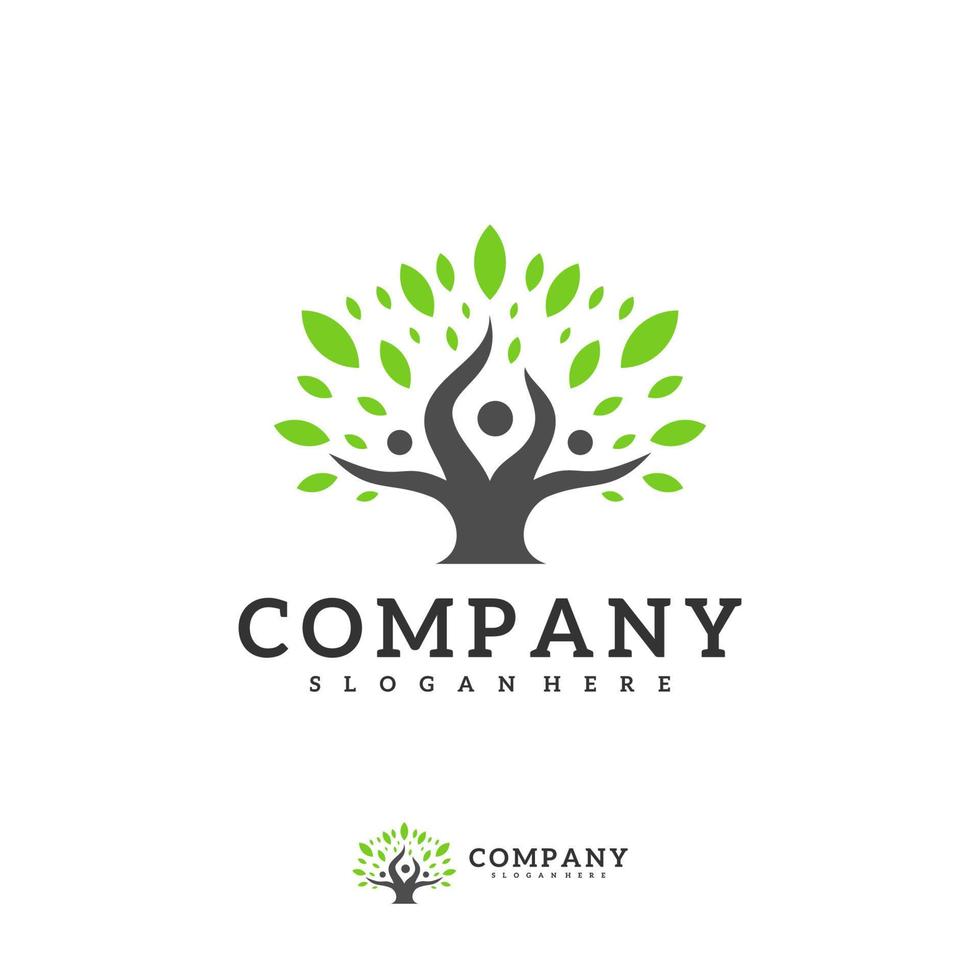 People Tree logo vector template, Creative Tree logo design concepts