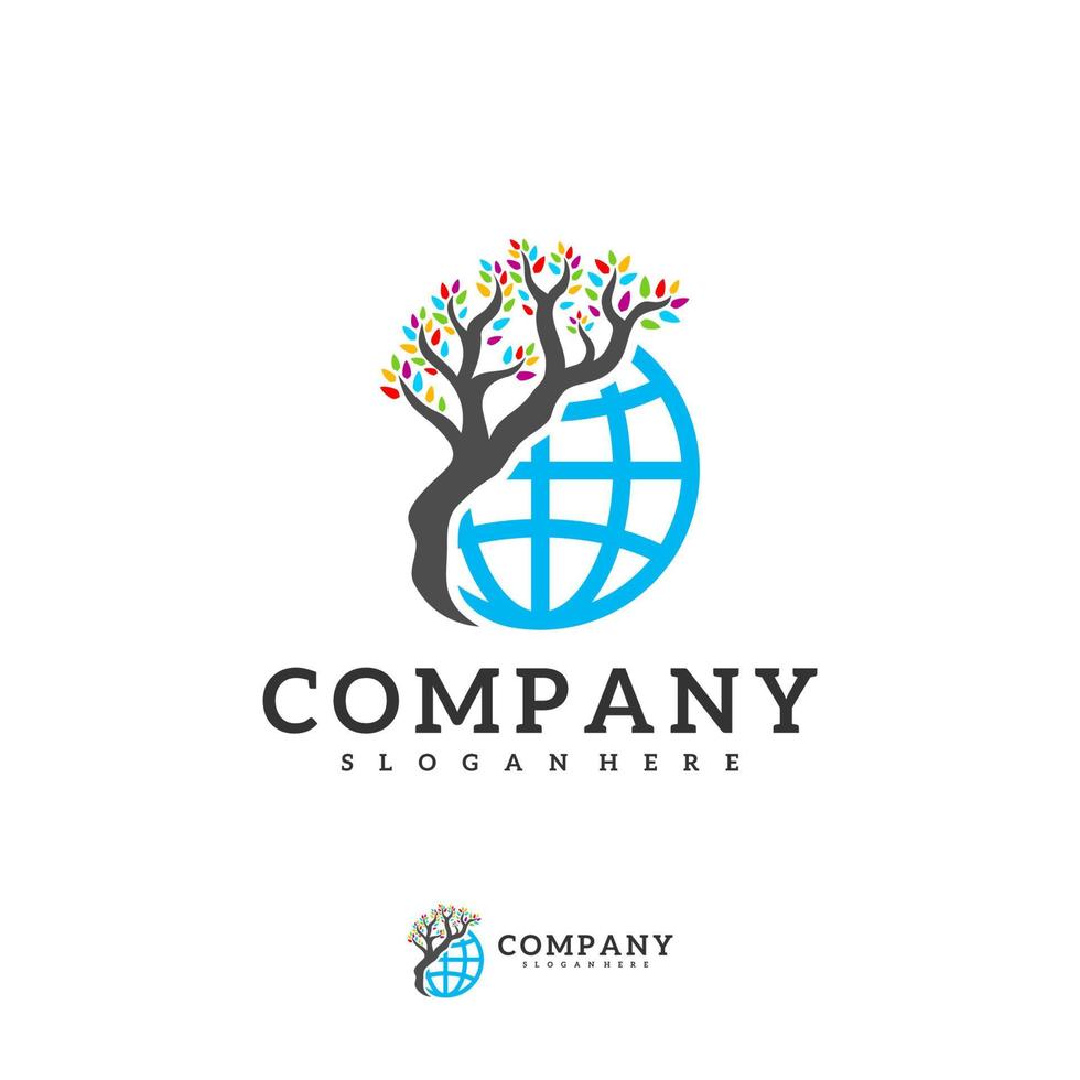 World Tree logo vector template, Creative Tree logo design concepts