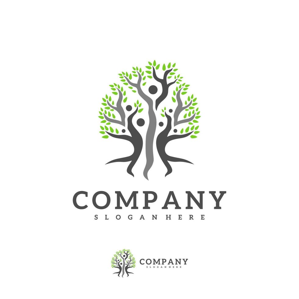 People Tree logo vector template, Creative Tree logo design concepts