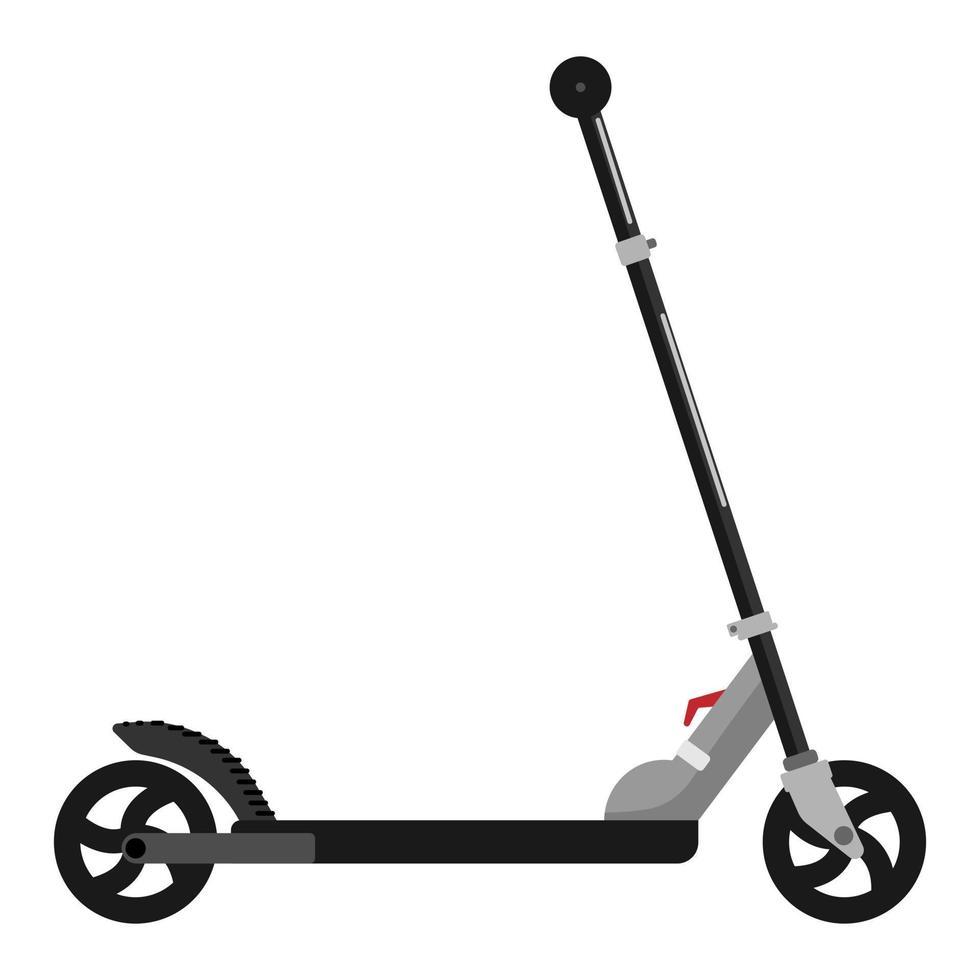 Electric black scooter isolated on white background. Electric scooter in flat style. Eco transport for city lifestyle. vector