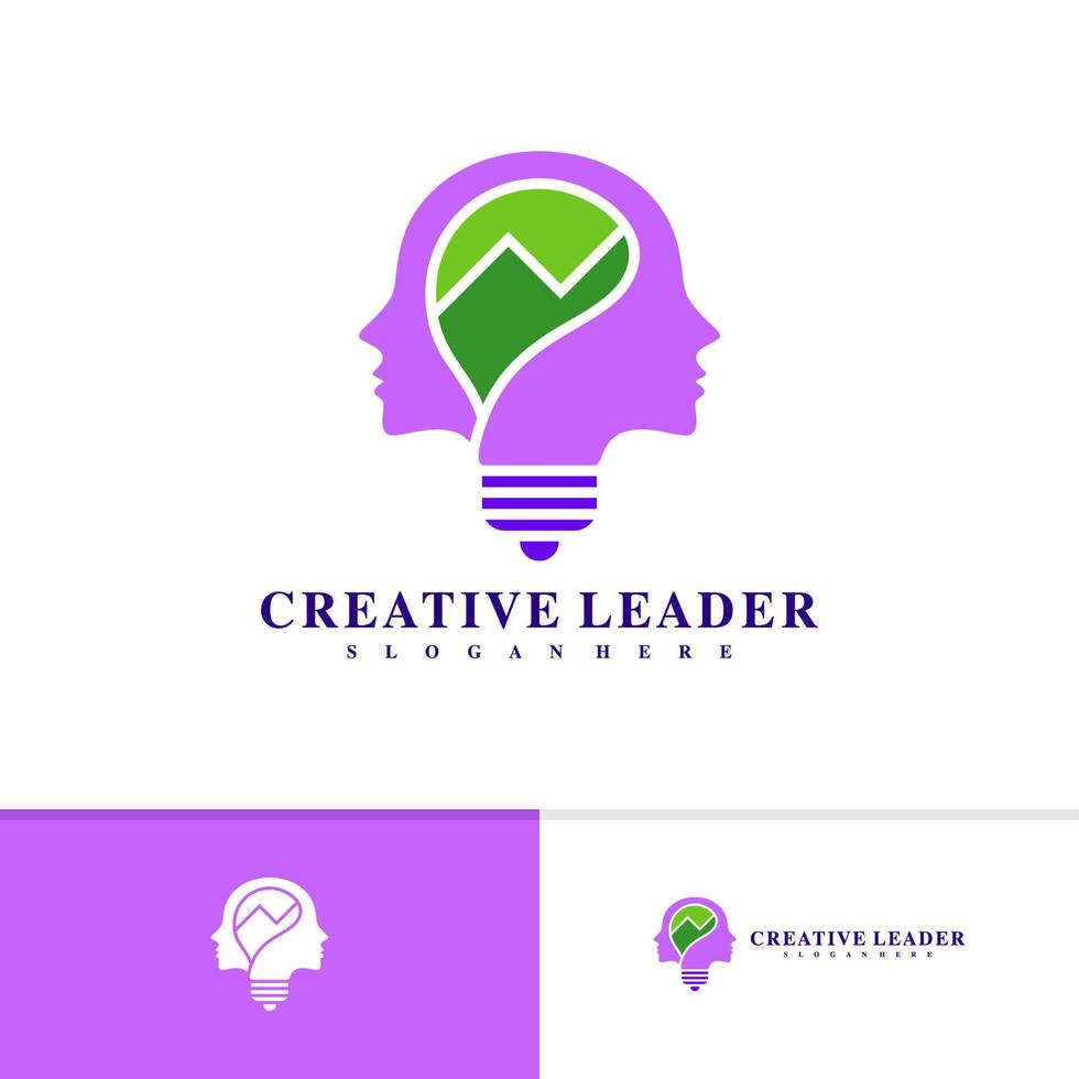 People stats with bulb logo design vector template, Creative People logo design concepts