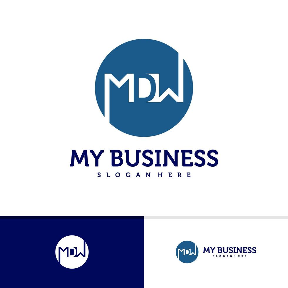 Initial M W D logo vector template, Creative M W D logo design concepts