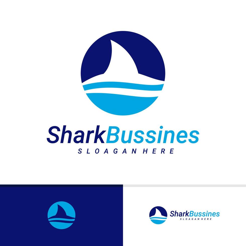 plantilla de vector de diseño de logotipo de aleta de tiburón, concepto de diseño de logotipo de tiburón creativo