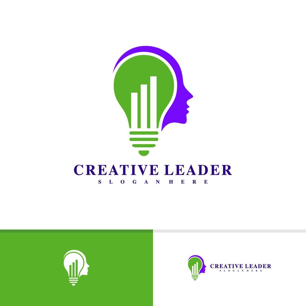 People stats with bulb logo design vector template, Creative People logo design concepts