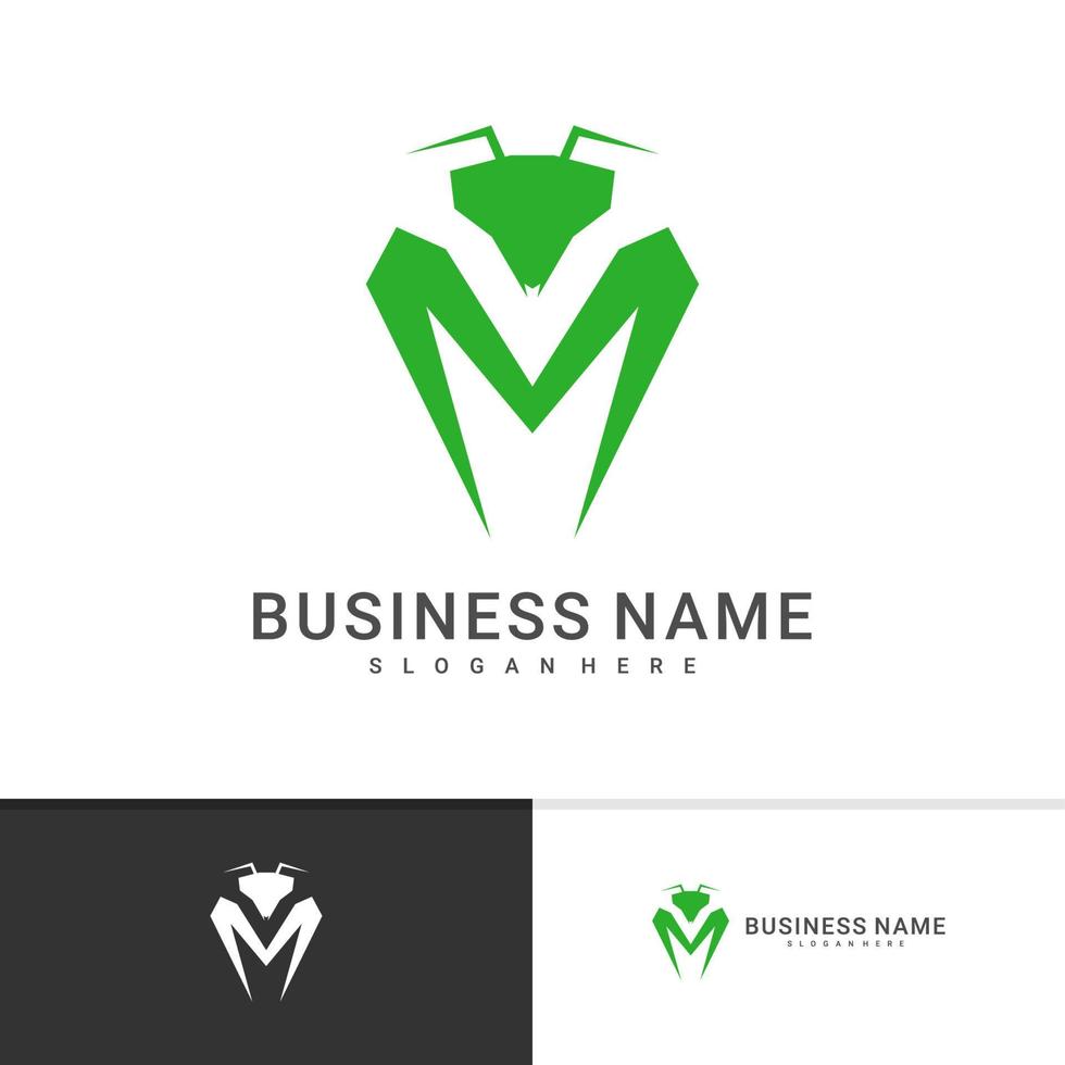 plantilla de vector de logotipo de mantis, conceptos creativos de diseño de logotipo de mantis