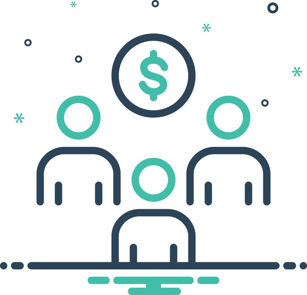 Mix icon for sponsor investment vector