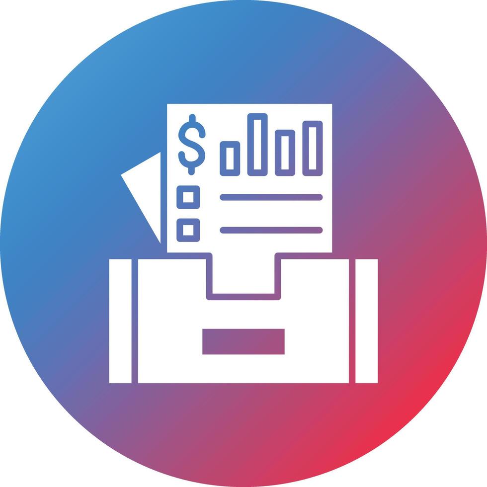Documents Box Glyph Circle Gradient Background Icon vector