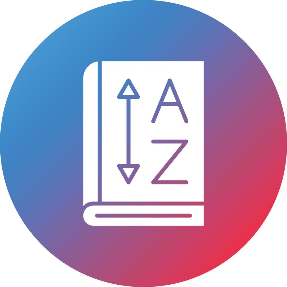 From A to Z Glyph Circle Gradient Background Icon vector