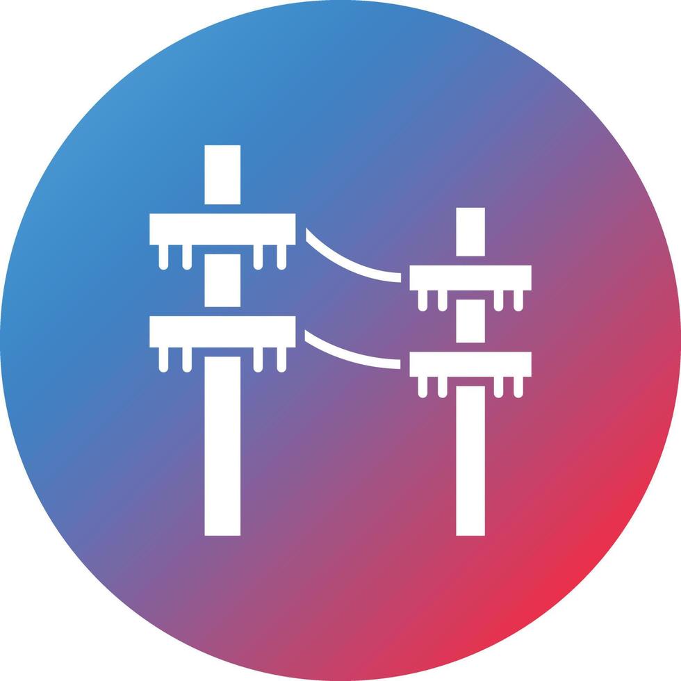 Electric Pole Glyph Circle Gradient Background Icon vector