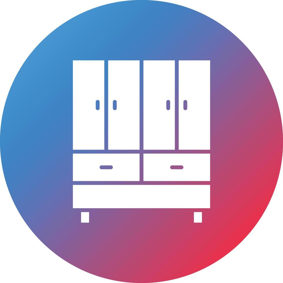 Wardrobe Glyph Circle Gradient Background Icon vector