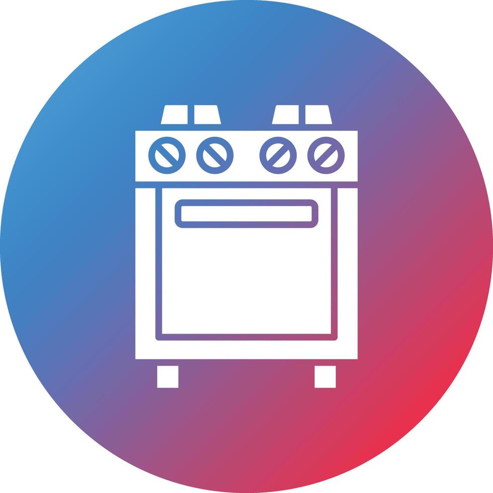 Gas Stove Glyph Circle Gradient Background Icon vector