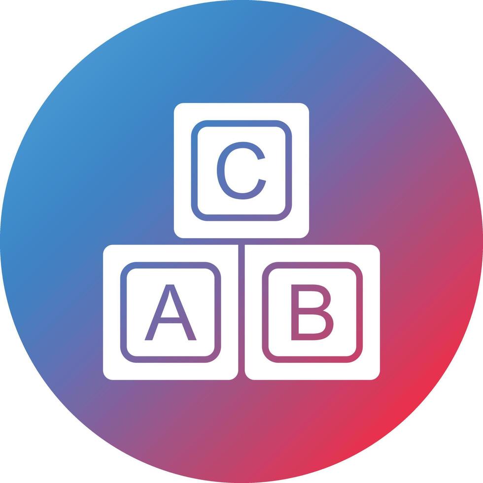 ABC Blocks Glyph Circle Gradient Background Icon vector