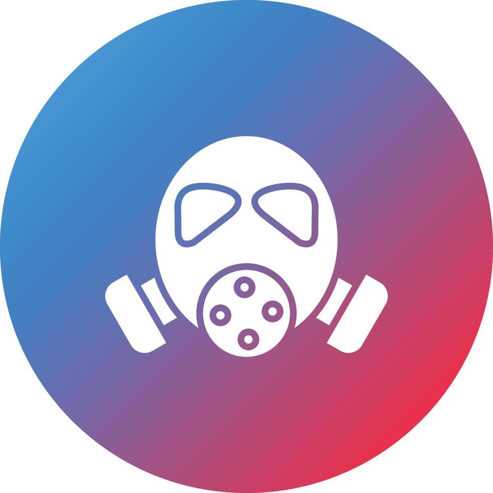 Fireman Mask Glyph Circle Gradient Background Icon vector