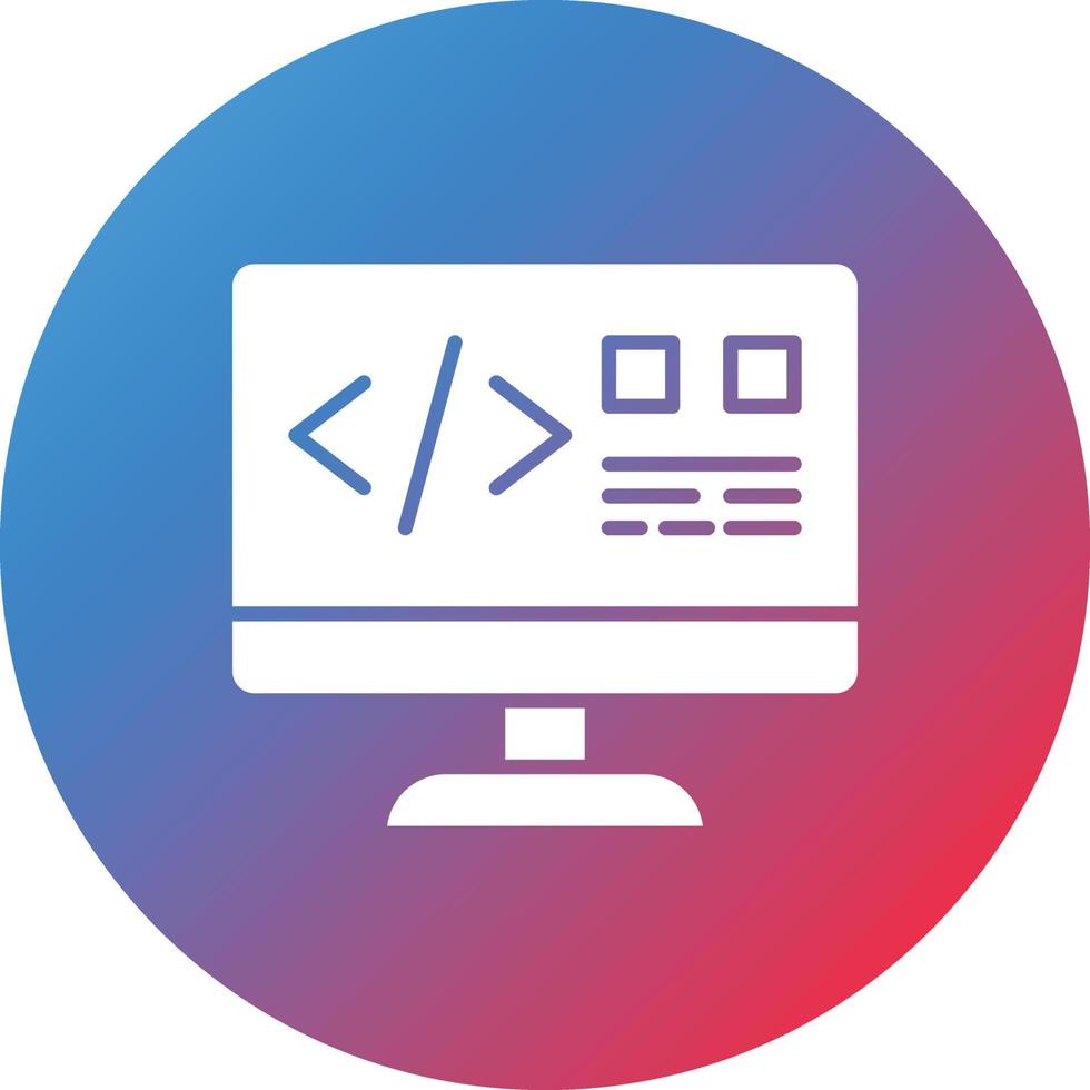 Website Coding Glyph Circle Gradient Background Icon 7398466 Vector Art ...