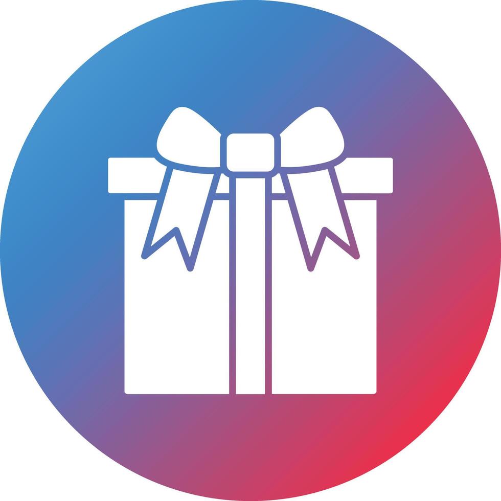 icono de fondo degradado de círculo de glifo de caja de regalo vector