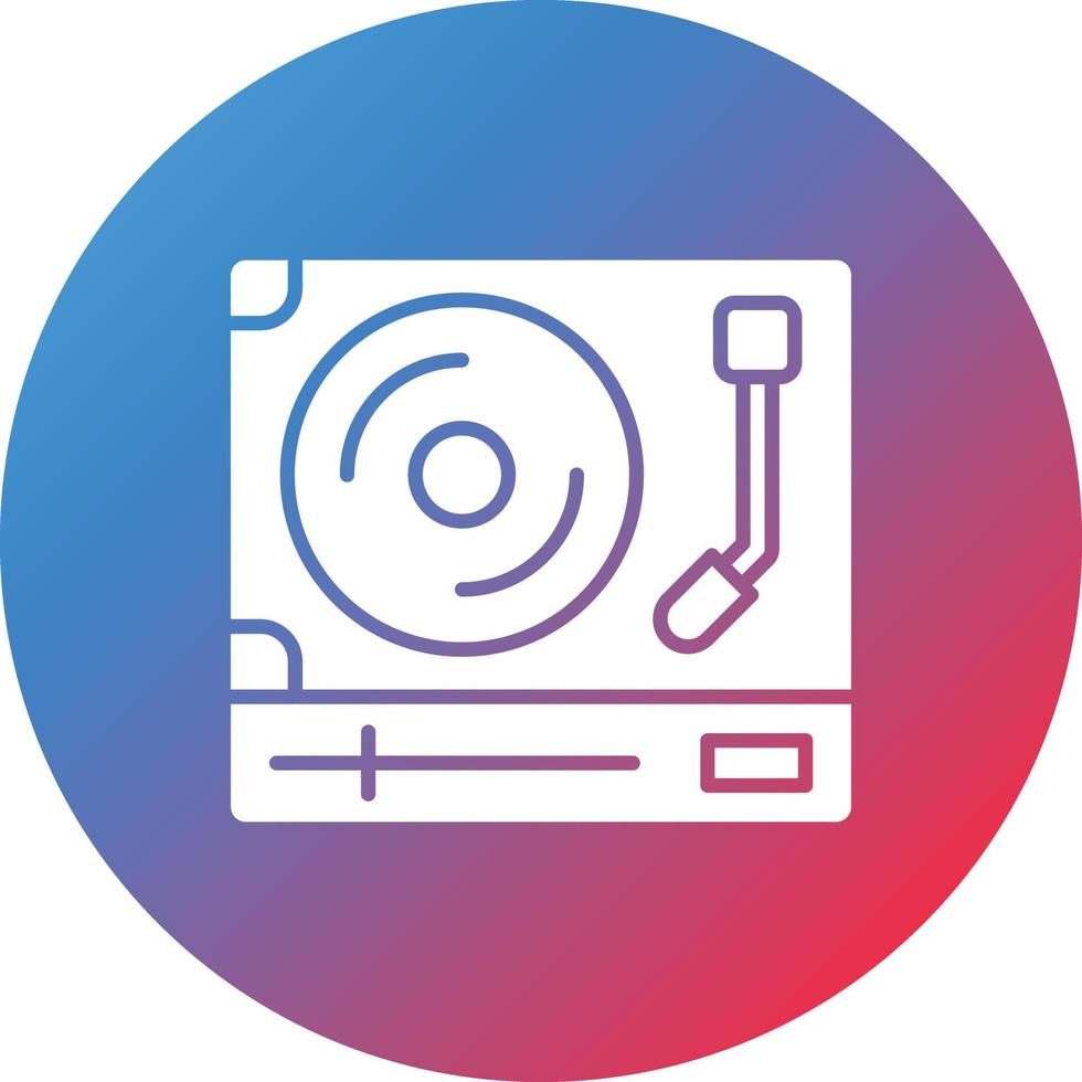 Turntable Glyph Circle Gradient Background Icon vector