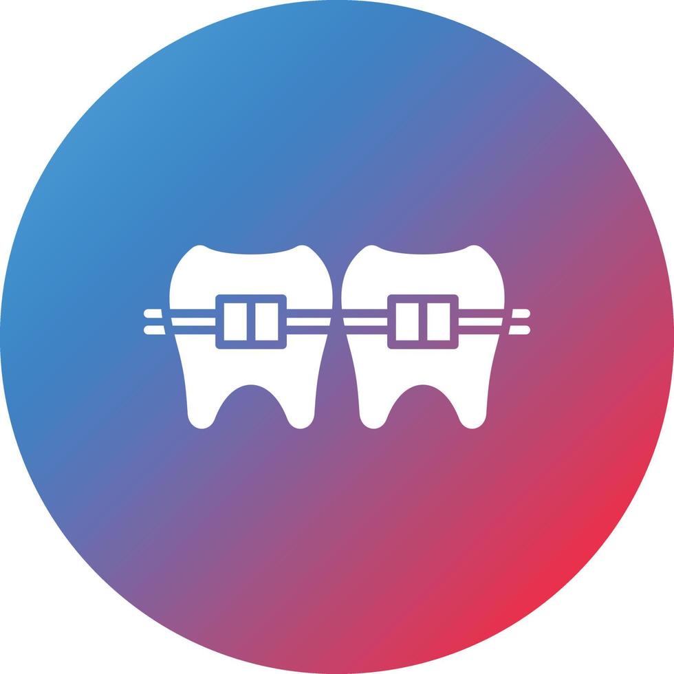 Tooth Braces Glyph Circle Gradient Background Icon vector